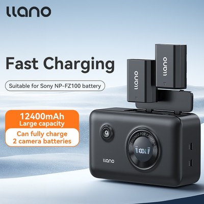 Bộ sạc pin máy ảnh nhanh Llano Màn hình kỹ thuật số có khe kép với trạm lưu trữ sạc pin và chức năng lưu trữ thẻ SD cho FZ-100