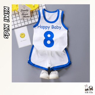 Bộ đồ ngắn tay trẻ em KiMi Kids, mùa hè, mềm mại, thoải mái, ngắn tay + quần short hai mảnh, quần áo trẻ em
