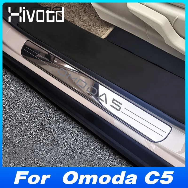 Dành Cho Chery Omoda 5 / Omoda C5 2022 2023 2024 Phụ Kiện Cửa Sill Scuff Tấm Bảo Vệ Bàn Đạp Vỏ Bên N