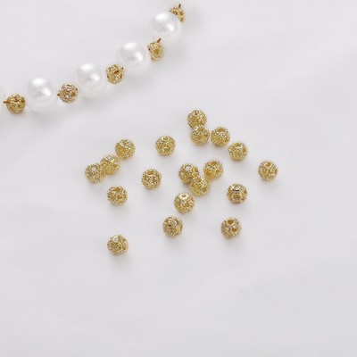 4mm Giữ Màu 14k Đồng Bóng Hoa Rỗng Hạt Rời Miếng Đệm Tròn Hạt Kim Loại Nhỏ Cho Vòng Tay Vòng Cổ DIY Trang Sức Làm Phát Hiện