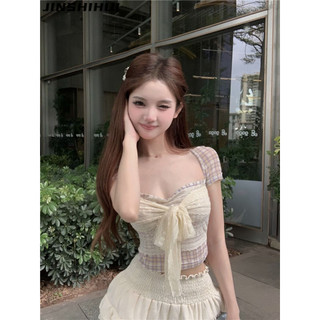 JINSHIHUI áo phông áo thun nữ croptop baby tee phổ biến Trendy Hàn Phong Minimalist WTX2440NSO 16Z240415