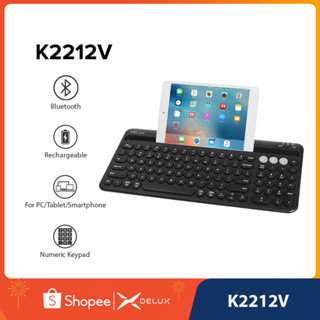 Bàn phím không dây Delux K2212V 100 phím có thể sạc lại dành cho Windows Mac