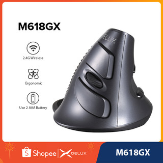 Chuột quang delux m618gx 6 nút bấm 1600dpi kết nối không dây tiện lợi