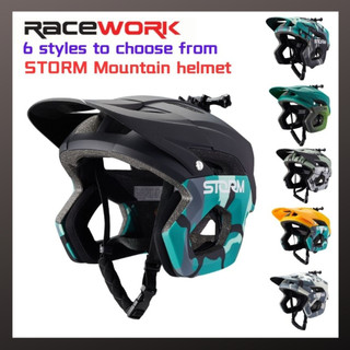 Racework STORM Xe đạp leo núi Mũ bảo hiểm đầy đủ Đi xe đạp Tốc độ nhẹ Descent DH Xe địa hình Đường mòn rừng Mũ bảo hiểm đầy đủ Breathabbl SafetyCap Thiết bị đi xe đạp
