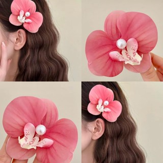 Kẹp Tóc Hoa Giả Người Phụ Nữ Ngọt Hồng Nổ Kẹp Mũ Đội Đầu Phong Lan