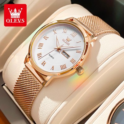 OLEVS Đồng hồ nữ chính hãng chống nước thạch anh thời trang phát sáng thép không gỉ 2920