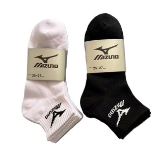 Mizuno, tất, tất cotton, tất dài vừa phải, thấm mồ hôi và cầu lông thoáng khí, tất bóng rổ trắng đen