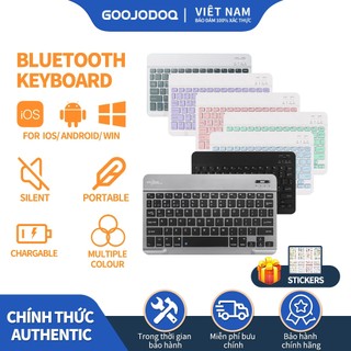 GOOJODOQ Bộ Bàn Phím Và Chuột Bluetooth Không Dây  Cho iPad Android Điện Thoại Laptop Máy Tính Bảng Nhỏ Mini Màu Tím