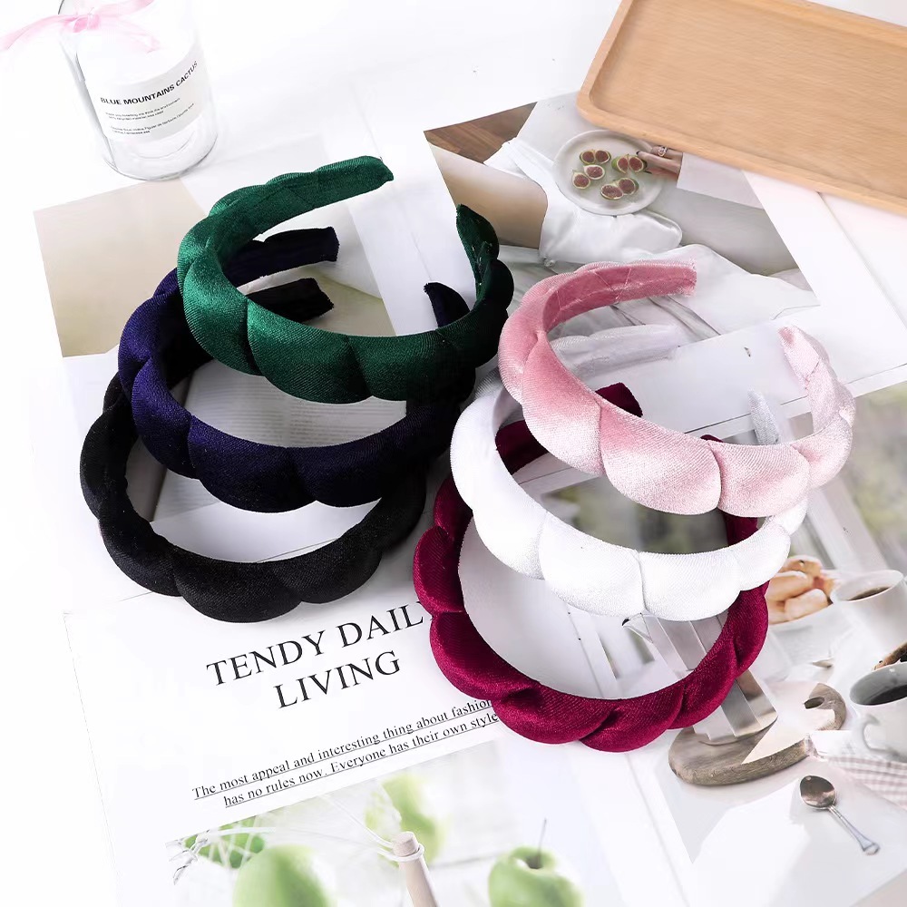 Nhung Bọt Biển Đầu Băng Đô Băng Đô Quấn Đầu Cao Đầu Lâu Mặt Rửa Trang Điểm Băng Đô Tắm Thể Thao Tóc 