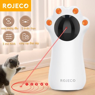Rojeco Đồ chơi cho mèo tự động Tương tác thông minh Móng vuốt mèo bằng Laser trêu chọc thú cưng LED Laser Đồ chơi trong nhà USB có thể sạc lại cho chó