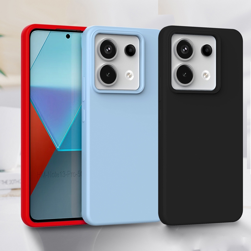 Bảo Vệ Vỏ Điện Thoại Cho Redmi Note13 Pro 5G Gel Silicon Lỏng Cao Su Ốp Lưng Cứng Cho Xiaomi POCO X6 5G