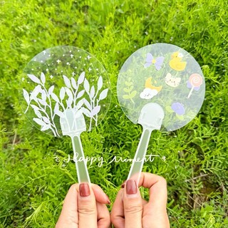 10cm DIY Trong Suốt Gudetama Quạt Ngôi Sao Hỗ Trợ Quạt Mini Guka Tranh Quạt Mẫu Giáo Xếp Hình Quà Tặng
