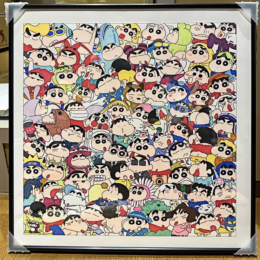 Drofe-Tranh số hóa - Tranh tô màu theo số kích thước 40x40cm Crayon Shin Chan tranh số hoá shin cau 