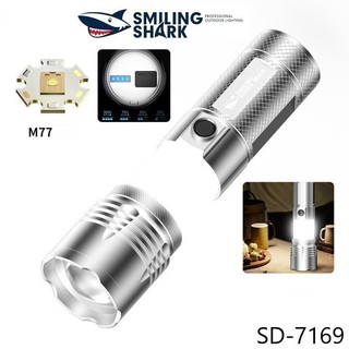 Đèn pin Smiling Shark SD7169 Đèn pin COB Đèn cắm trại USB có thể sạc lại Màn hình nguồn có thể thu vào M7710000Đèn siêu sáng LM Chiếu sáng khẩn cấp cắm trại ngoài trời