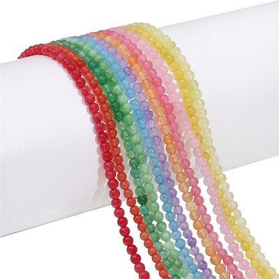 3mm 110 chiếc hạt tròn màu đá trắng nhân tạo cho bông tai, vòng cổ và vòng tay DIY làm đồ trang sức