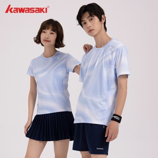 Bộ thể thao cầu lông Kawasaki Áo thun Váy Quần Short K1C02-B1966 & K1C02-B2966 Cặp đôi Áo thun ngắn tay cổ tròn dành cho nam và nữ Áo thun ngắn tay thấm mồ hôi khô nhanh thoáng khí