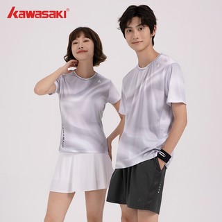 Bộ thể thao cầu lông Kawasaki Áo thun Váy Quần Short K1C02-B1966 & K1C02-B2966 Cặp đôi Áo thun ngắn tay cổ tròn dành cho nam và nữ Áo thun ngắn tay thấm mồ hôi khô nhanh thoáng khí