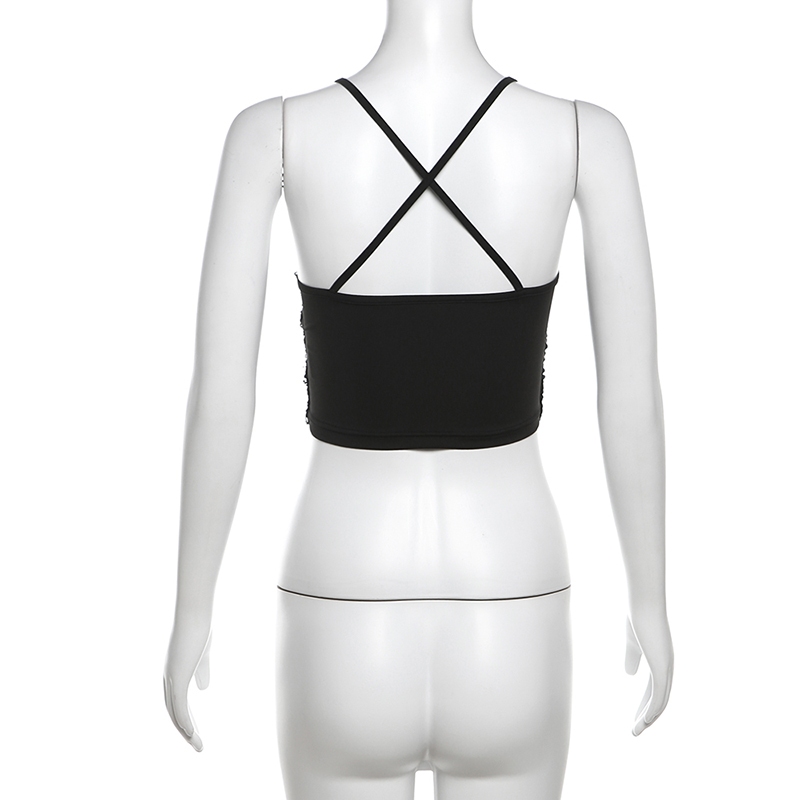 Klalien Mùa Hè Mới Nữ Hot Girl Blingbling Dây Đeo Xe Tăng Nhỏ Top Dây Xích Cao Cấp Ngắn Top | BigBuy360 - bigbuy360.vn