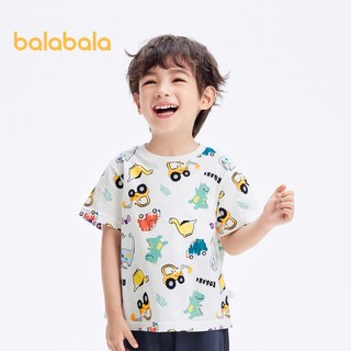 Balabala Quần Áo Trẻ Em Bé Trai Tay Ngắn Áo Top 2024 Mùa Hè Mới Quần Áo Trẻ Em Bé