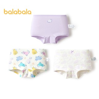 Quần Lót Bé Gái Balabala Cotton Boxer Quần Short Cho Trẻ Em Nhỏ Đến Lớn Trẻ Em Không Trơn Trượt Bốn Góc Ba Gói