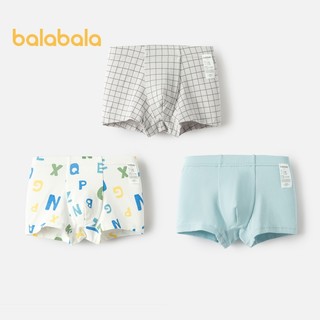Balabala Quần Lót Bé Trai Boxer Quần Short Trẻ Em Tập Đi Chữ Cái Thoải Mái Thoáng Khí Hợp Thời Trang Ba Gói