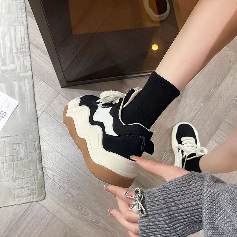 Giày Sóng Đế Dày Giày Bánh Mì Bố Giày Vải Đế Dày Chống Trơn Trượt 2024 Phong Cách