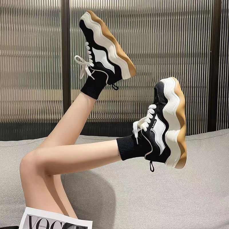 Giày Sóng Đế Dày Giày Bánh Mì Bố Giày Vải Đế Dày Chống Trơn Trượt 2024 Phong Cách