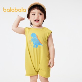 Bộ áo liền quần trẻ em Balabala Quần áo trẻ sơ sinh đi chơi Bộ áo liền quần mùa hè mới hợp thời trang