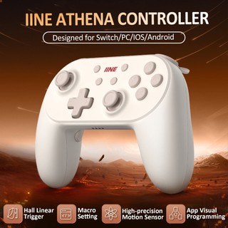 Bộ điều khiển IINE Athena Wireless Pro cho Switch / Switch OLED / PC / IOS / Android Wake Up Function Hall Kích hoạt tuyến tính Macro & Turbo Cảm biến chuyển động con quay hồi chuyển động 6 trục tự động bắn 1000mA
