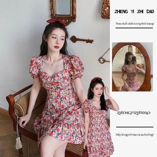 Zhengyizhidaofrench retro niche váy tình yêu đầu tiên ngọt ngào và mặn 2024 mùa hè mới phong cách cổ tích váy hoa siêu cổ tích