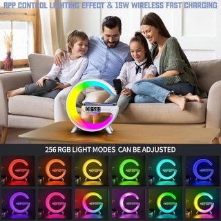 Bluetooth không Loa qua Bluetooth dây Loa 7 Màu đa năng Bluetooth Không dây Đồng hồ báo thức