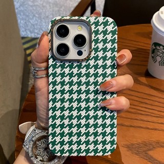 【Houndstooth/Matte Pc hard case/Green】Ốp lưng compatible for iPhone 15 14 13 pro max case