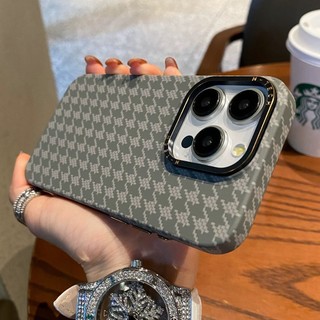 【Houndstooth/Matte Pc hard case/Green】Ốp lưng compatible for iPhone 15 14 13 pro max case