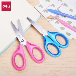 Kéo cắt giấy nhỏ gọn đầu mềm an toàn nhiều màu tiện lợi