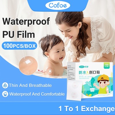Cofoe 100 Chiếc Mini PU Chống Thấm Nước Miếng Dán Dán Chăm Sóc Vết Thương Hút Máu Y Tế Thoáng Khí Băng-Aid Băng Mặc Trong Suốt Vô Hình Chống Vi Khuẩn Sơ Cứu