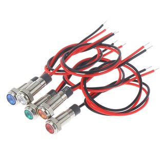 Đèn báo cảnh báo kim loại led 6mm chống nước p67 3v 5v 6v 12v 24v 220v