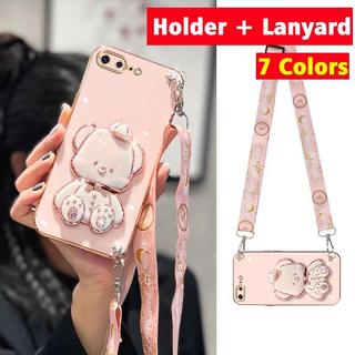 Ốp điện thoại có dây đeo chéo ốp lưng Ốp lưng iphone 7 plus iphone 8 plus iphone se 2 2020 ipnone se3 2022 Vỏ điện thoại Vỏ mềm Silicon mạ điện chống sốc thiết kế mới Dây đeo chéo dây buộc WDMZX01