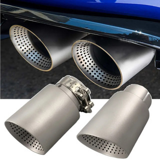 1 Chiếc Mờ Thép Không Gỉ Ống Đơn Ô Tô Muffler Đầu Hệ Thống Ống Xả Đa Năng 89 / 101MM Ra Cho VW GTI MK7 Golf7 Vòi Phun