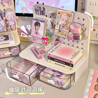 Ohaya | A192 ins Trắng Để Bàn Lỗ Ban Ngăn Kéo Hộp Bảo Quản Nhiều Lưới Bút Giá Đỡ Dung Tích Lớn Văn Phòng Phẩm Để Bàn Organ