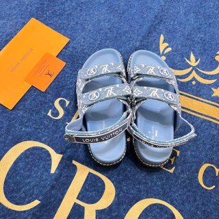 Xăng đan Velcro Da Mới Monogram 2024