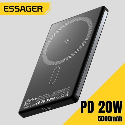 Essager 5000Mah Sạc Không Dây Từ Tính Cho IP Điện Thoại Di Động Samsung Sạc Nhanh 15W