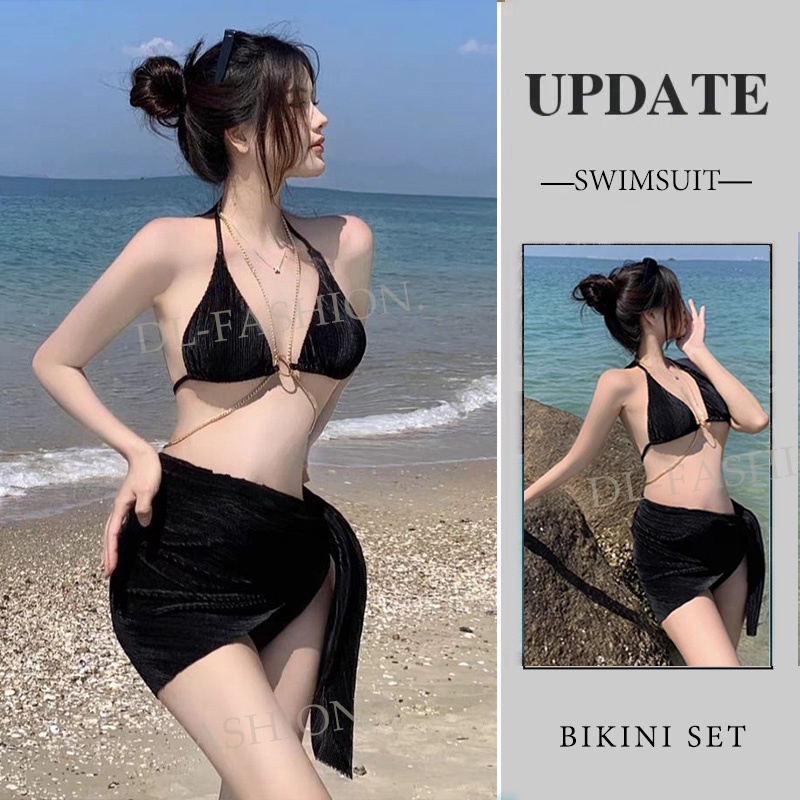 Bộ Đồ Bơi Bikini Ba Mảnh Thời Trang Âu Mỹ Quyến Rũ Cho Nữ