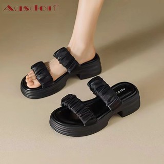 Agsdon Dép Đế Dày  Nữ 2024 Phong Cách Mới Mùa Hè Influencer Giày Đi Biển Giày Nữ