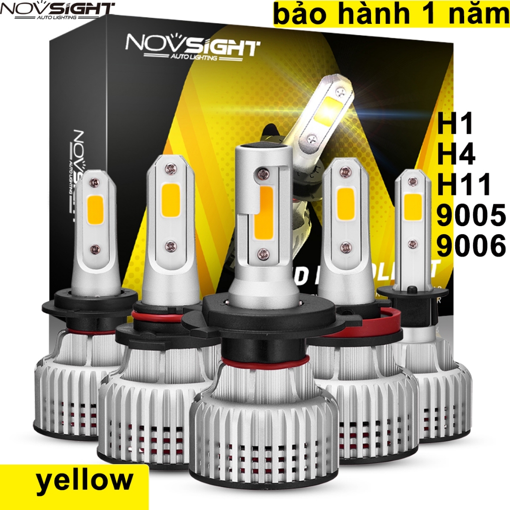 [Sản phẩm mới giảm giá 3k] Đèn pha LED sương mù màu vàng NOVSIGHT N12Y H4 H113000K10000LM72W9005 900