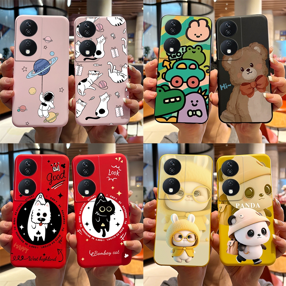 Ốp điện thoại TPU silicon mềm in hình chú thỏ gấu trúc đáng yêu Honor X7b CLK-LX2 CLK-LX1 CLK-LX3 Ho