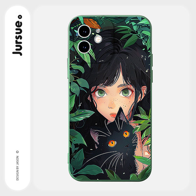 Ốp lưng JURSUE mềm chống bẩn màu mèo ngộ nghĩnh dễ thương đẹp độc lạ cho iPhone 17 16 15 14 13 12 11 Pro Max SE 2020 X XR XS ip 8 7 Plus kute Y5063Q