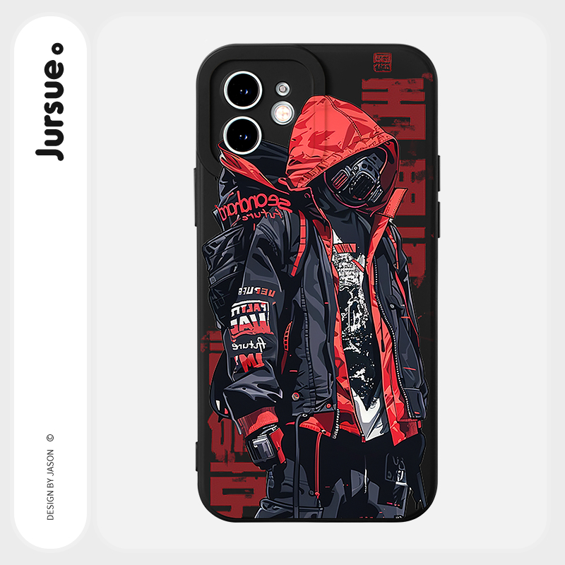 Ốp lưng JURSUE mềm chống bẩn nam ngầu độc lạ cho iPhone 15 14 13 12 11 Pro Max SE 2020 X XR XS 8 7 ip 6S 6 Plus kute Y5058