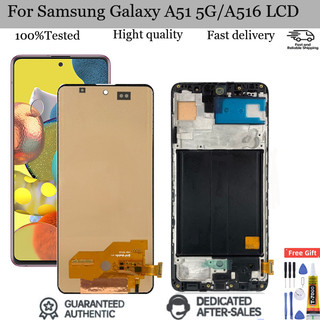 Dành cho samsung galaxy a51 5g màn hình lcd có khung bảng điều khiển cảm ứng bộ số hóa màn hình cho samsung a516 a516b a516n