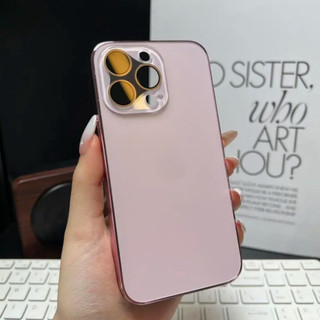 【With Len Film/Matte acrylic hard case/Gold】ốp lưng compatible for iPhone 16 case