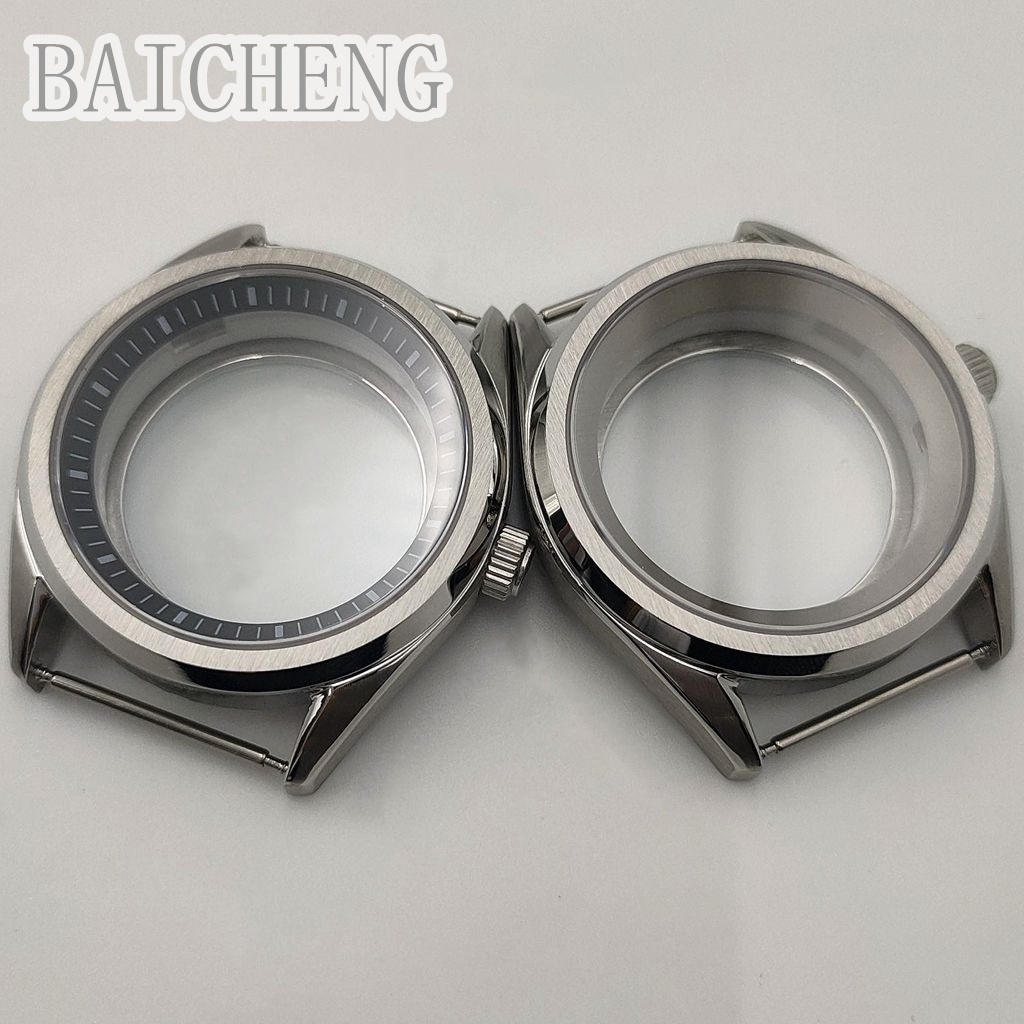 BAICHENG 40mm NH34 NH35 NH36 NH38 NH39 NH70 NH72 Vỏ đồng hồ màu bạc Vỏ thép không gỉ Sapphire chống 